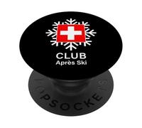 Swiss Après Ski Club Diseño Copo de Nieve PopSockets PopGrip Adhesivo
