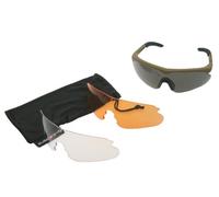 Swiss Eye Gafas Raptor, marco -goma marrón, 3 lentes, revestimiento antivaho/antiarañazos [10162]