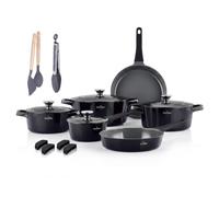 Swiss Haus Batería de cocina 17 piezas todos fuegos incl. inducción Negro