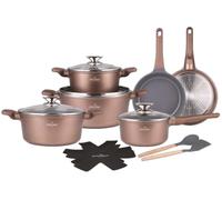 Swiss Haus Batería de cocina 18 piezas todos fuegos incl. inducción Beige