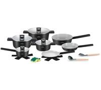 Swiss Haus Batería de cocina 18 piezas todos fuegos incl. inducción Negro