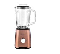 SWISS HAUS - Batidora con molinillo 500W - 2 velocidades con función Pulse - Cuchillas extraíbles de acero inoxidable - Colección Zermatt Glacier Gold - Bol de vidrio de 1,5 Lintegrado
