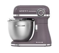 SWISS HAUS - Batidora multifuncional de pie - 1500 W - 12 velocidades - Bol de acero inoxidable de 7 L - Batidor, varillas y gancho para amasar - Colección Lake Geneva, morado topo