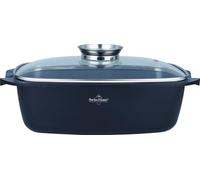 SWISS HAUS - Cacerola antiadherente de aluminio fundido Sapphire™, apta para todo tipo de cocinas, con tapa de vidrio templado - Ø 32 cm x 10,7 cm - 5,0 L - Cocina saludable, libre de PFOA y PFAS