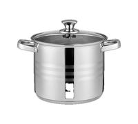 SWISS HAUS - Olla de acero inoxidable - Colección Montreux - Apta para todo tipo de cocinas - Tapa de cristal - Ø 28 x 21 cm - 13 L - Olla de gran capacidad