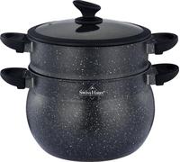 SWISS HAUS - Olla para cuscús Colección Lausanne SH-CCP24M - Apta para todo tipo de cocinas- Revestimiento cerámico antiadherente Sapphire™ - Ø24 cm 9 L - Tapa de silicona, cuerpo cónico