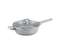 SWISS HAUS - Sartén Basel Premium Collection - Aluminio forjado - Revestimiento cerámico antiadherente - Apta para todo tipo de cocinas- Ø 26 cm Gris mineral - Sellado preciso y cocción saludable