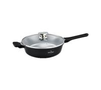 SWISS HAUS - Sartén Basel Premium Collection - Revestimiento cerámico antiadherente - Aluminio forjado - Apta para todo tipo de cocinas- Ø 28 cm - Con tapa negra
