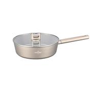 SWISS HAUS - Sartén con tapa de la colección Castillo Speiez - Ø 28 cm - Apta para todo tipo de cocinas- Aluminio forjado champán - Distribución uniforme del calor