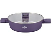 SWISS HAUS - Sartén de 24 x 7,5 cm con tapa, Colección Castillo Speiez - Aluminio forjado, revestimiento cerámico antiadherente - Apta para todo tipo de cocinas- Morado - SH-SCLC24T