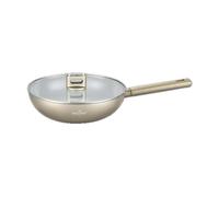SWISS HAUS - Sartén wok Speiez Castle Collection con tapa - Ø 30 cm - Apta para todo tipo de cocinas- Aluminio forjado champán - Excelente retención del calor