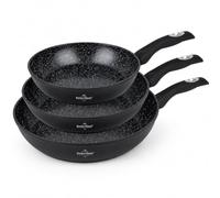 Swiss Haus Set 3 Sarténs freír todos fuegos incl. inducción Negro