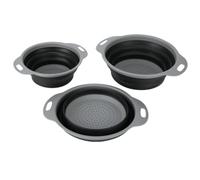 Swiss Haus Set panier égouttoir en silicone Gris Negro SH-FS3S