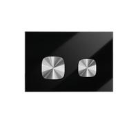 Swiss Madison Verre - Placa de actuador de vidrio de doble descarga para montaje en pared en negro brillante con botones plateados