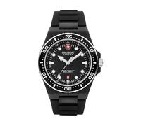 Swiss Military by Chrono Reloj analógico de Cuarzo para Hombre con Correa de Silicona SMWGN0001180, Negro, Diseño contemporáneo