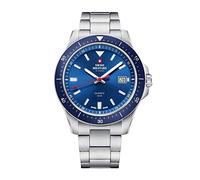 Swiss Military by Chrono Reloj de Hombre Reloj de Pulsera Movimiento de Cuarzo con Pulsera de Metal de Acero Inoxidable Reloj Analogico Hombre Reloj Pulseras para Hombres Plata SM34082.02