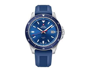 Swiss Military by Chrono Reloj de Hombre Reloj de Pulsera Movimiento de Cuarzo con Pulsera de Silicona Reloj Analogico Hombre Reloj Pulseras para Hombres Plata SM34082.08