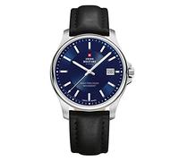 Swiss Military by Chrono Reloj Hombre Reloj de Pulsera Movimiento de Cuarzo con Pulsera de Cuero Reloj de Hombre Analógico Plata SM30200.12