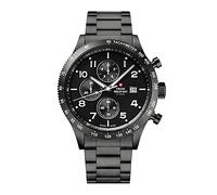 Swiss Military by Chrono Reloj para Hombre Cronógrafo Movimiento De Cuarzo con Correa de Metal de Acero Inoxidable Reloj Analogico Hombre Reloj De Pulsera Negra SM34084.03