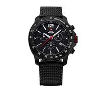 Swiss Military by Chrono Reloj para Hombre Cronógrafo Movimiento de Cuarzo con Pulsera de Tela Reloj Analogico Hombre Reloj de Pulsera Negro SM34033.03