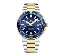 Swiss Military by Chrono Reloj para Hombre Movimiento Automático con Pulsera de Metal de Acero Inoxidable Reloj Analogico Hombre Reloj Pulseras para Hombres Plata Oro SMA34086.03