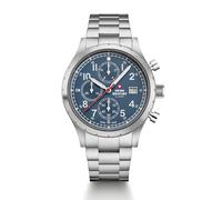 Swiss Military by Chrono SM34117.02 - Reloj de cuarzo para hombre, cronógrafo, correa de acero inoxidable, analógico, color plateado