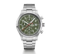 Swiss Military by Chrono SM34117.03 - Reloj de cuarzo para hombre, cronógrafo, correa de acero inoxidable, analógico, color plateado