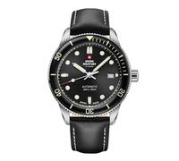 Swiss Military by Chrono SMA34106.05 - Reloj de pulsera para hombre, automático, correa de piel, analógico, color plateado, Correa