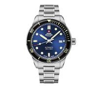 Swiss Military by Chrono SMA34106.02 - Reloj de pulsera para hombre, automático, con correa de metal de acero inoxidable, analógico, color plateado