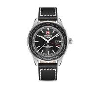 Swiss Military Hanowa Reloj de hombre Afterburn GMT Cristal de zafiro, fecha Correa piel negra