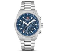 Swiss Military Hanowa Navalus Pro Chrono - Reloj para hombre con correa de acero inoxidable, cronómetro, fecha, cristal de zafiro, azul, Pulsera