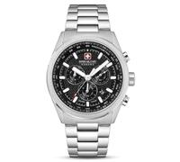 Swiss Military Hanowa Navalus Pro Chrono - Reloj para hombre con correa de acero inoxidable, cronómetro, fecha, cristal de zafiro, Negro , Pulsera