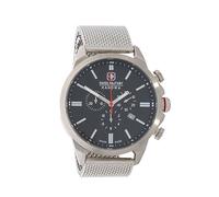 Swiss Military Hanowa Reloj analógico de Cuarzo Unisex para Adultos con Correa de Acero Inoxidable 06-3332.04.007, Plata, Pulsera