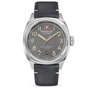 Swiss Military Hanowa Reloj de hombre Condor con correa de piel Fecha Cristal de zafiro, Gris y negro., Correa