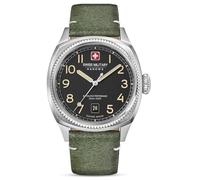 Swiss Military Hanowa Reloj de hombre Condor con correa de piel Fecha Cristal de zafiro, negro / verde, Correa