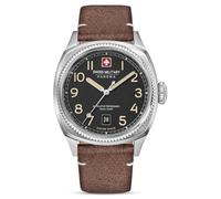 Swiss Military Hanowa Reloj de hombre Condor con correa de piel Fecha Cristal de zafiro, Negro y marrón, Correa
