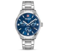 Swiss Military Hanowa Reloj de hombre Roadrunner Advanced con correa de acero inoxidable DayDate cristal zafiro, azul, Pulsera