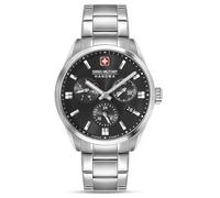 Swiss Military Hanowa Reloj de hombre Roadrunner Advanced con correa de acero inoxidable DayDate cristal zafiro, Negro , Pulsera