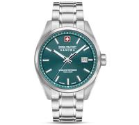 Swiss Military Hanowa - Reloj Pioneer para Hombre, de 41 mm de diámetro, con Correa de Acero Inoxidable y Cristal de Zafiro, Verde, Pulsera