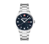 Swiss Military Hanowa Roadrunner Maxed DayDate - Reloj de Pulsera para Hombre con Correa de Acero Inoxidable y Cristal de Zafiro, Plateado, OneSize, Contemporáneo
