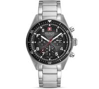 Swiss Military Hanowa Greyhound Chrono - Reloj para Hombre, 43 mm de diámetro, con Correa de Piel, Correa de Metal y Cristal de Zafiro, Negro/Pulsera de Metal, Pulsera