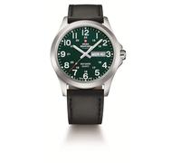 Swiss Military SMP36040.30 - Esfera verde para hombre, 42 mm, 5 ATM, fecha y día, negro, Militar