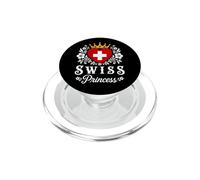 Swiss Princess Switzerland Flag Proud Swiss Girl PopSockets PopGrip para MagSafe