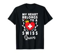 Swiss Queen Swiss Wife Girlfriend Switzerland Flag Camiseta