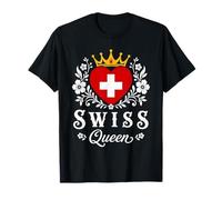 Swiss Queen Switzerland Flag Proud Swiss Woman Camiseta