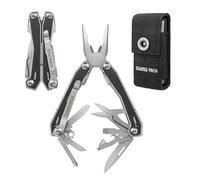 Swiss+Tech Alicates Multifunción, 16 en 1 Alicates Multiusos, Herramienta Multifuncional Plegable de Acero Inoxidable con Mango G10, Funcion con Alicates Sierras Lima para Camping