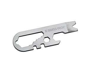 Swiss+Tech ST67129 Micro Wrench Multi-Tool, Stainless Steel Construction, for Keychain, Auto, Camping, Hardware, (Single Pack)