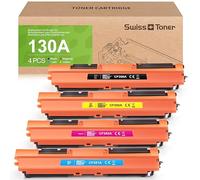 Swiss Toner 1 juego de cartuchos de tóner compatibles de 130 A para HP CF350A CF351A CF352A CF353A para impresora HP Color LaserJet Pro MFP M176n M177fw
