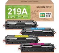 swiss toner 219A con chip Compatible para MFP 3302FDWG Toner HP 219A 4-Pack | Compatible con MFP 3302FDWG MFP 3302FDW MFP 3302SDWMFP 3302SDWG MFP 3302FDN MFP 3302FDNG 3202DN 3202DW