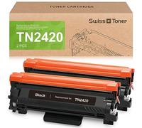 swiss toner TN2420 TN 2420 MFC-L2710DW Toner MFC-l2710DN MFC-L2730DW 2Negro | Compatibile para Brother MFC-L2710DW MFC-L2710DN MFC-L2730DW MFC-L2750DW HL-L2375DW DCP-L2510D DCP-L2530DW